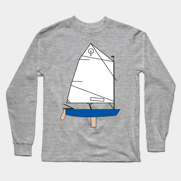 Optimist Sailing Dingy - Dark Blue Long Sleeve T-Shirt by CHBB